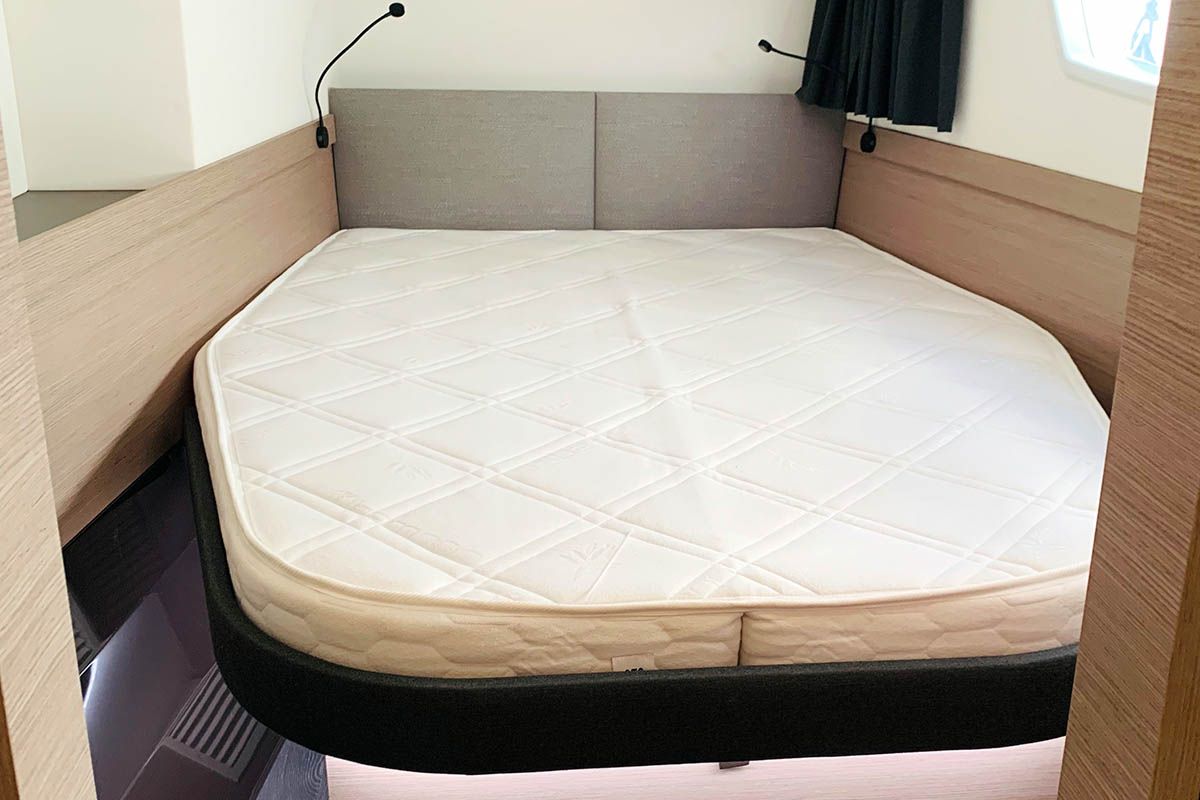 Cabin on Nahoa, a Fountaine Pajot Elba 45 catamaran at Athens, Greece