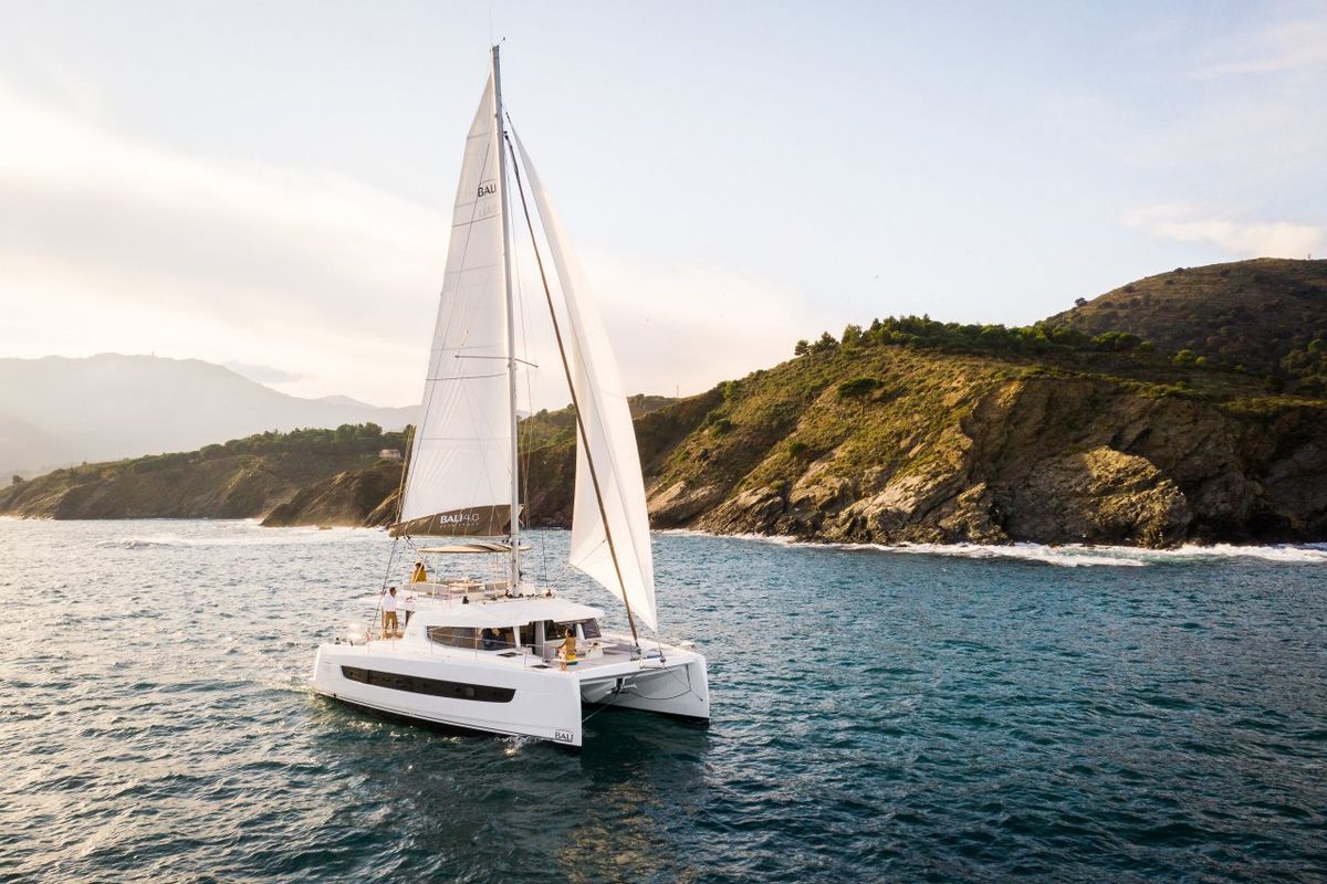 Exterior view of DartAbout, a Bali 4.6 - 3 cab. OW catamaran at Central Abaco, Bahamas