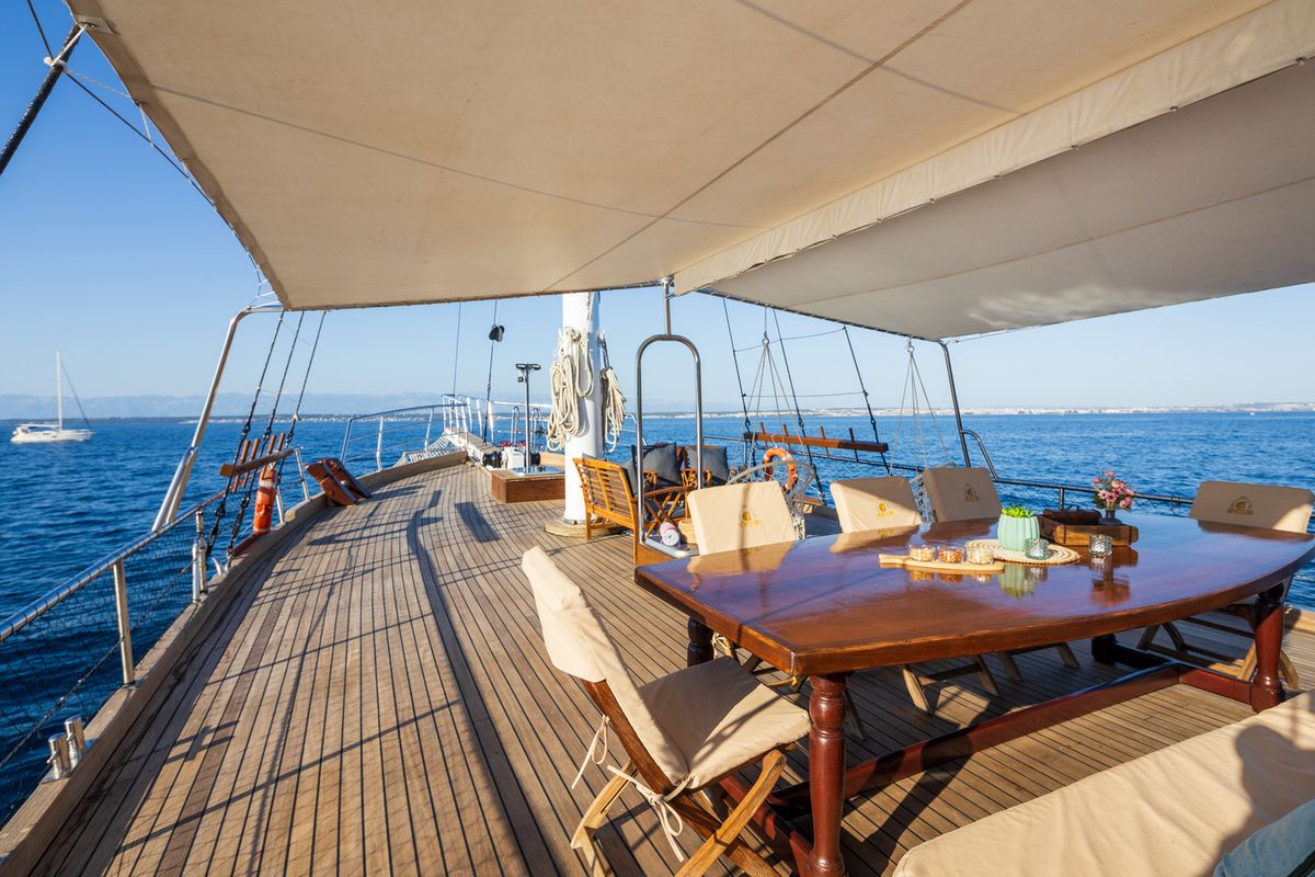 Deck of Gideon, a Unknown Gideon yacht at Grad Kaštela, Croatia