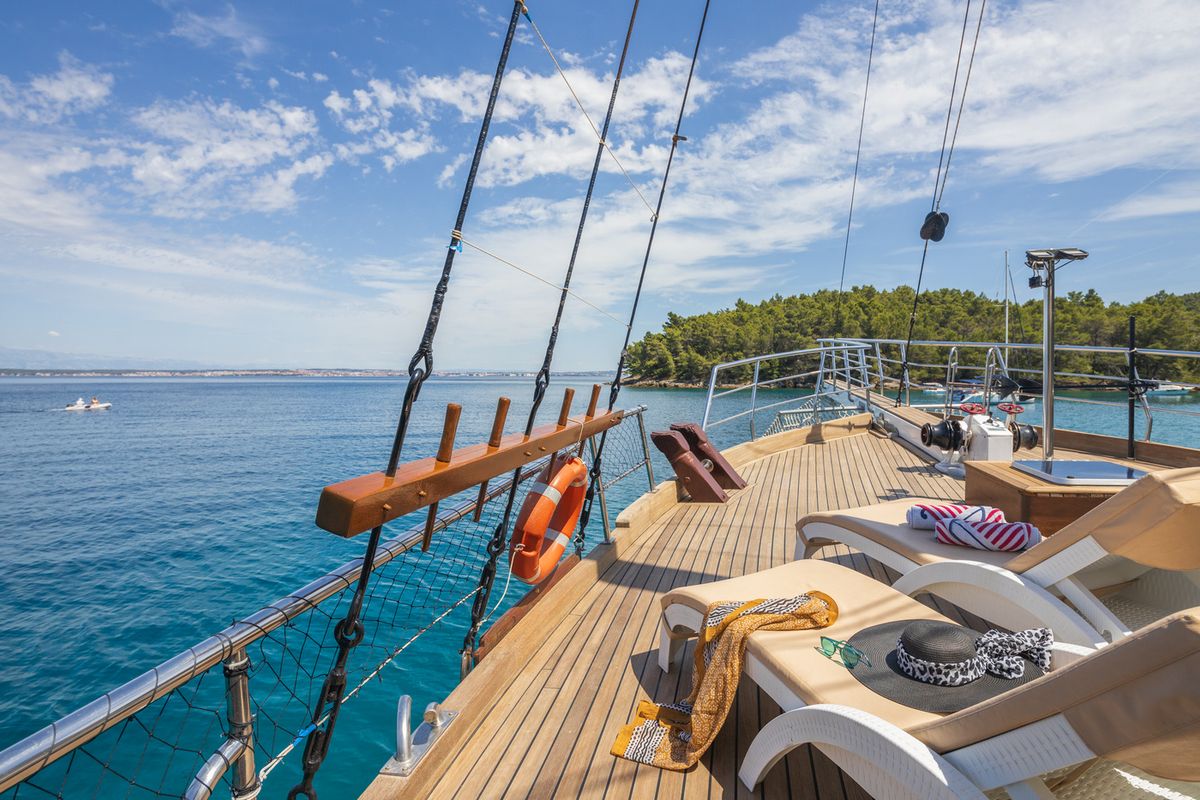 Deck of Gideon, a Unknown Gideon yacht at Grad Kaštela, Croatia