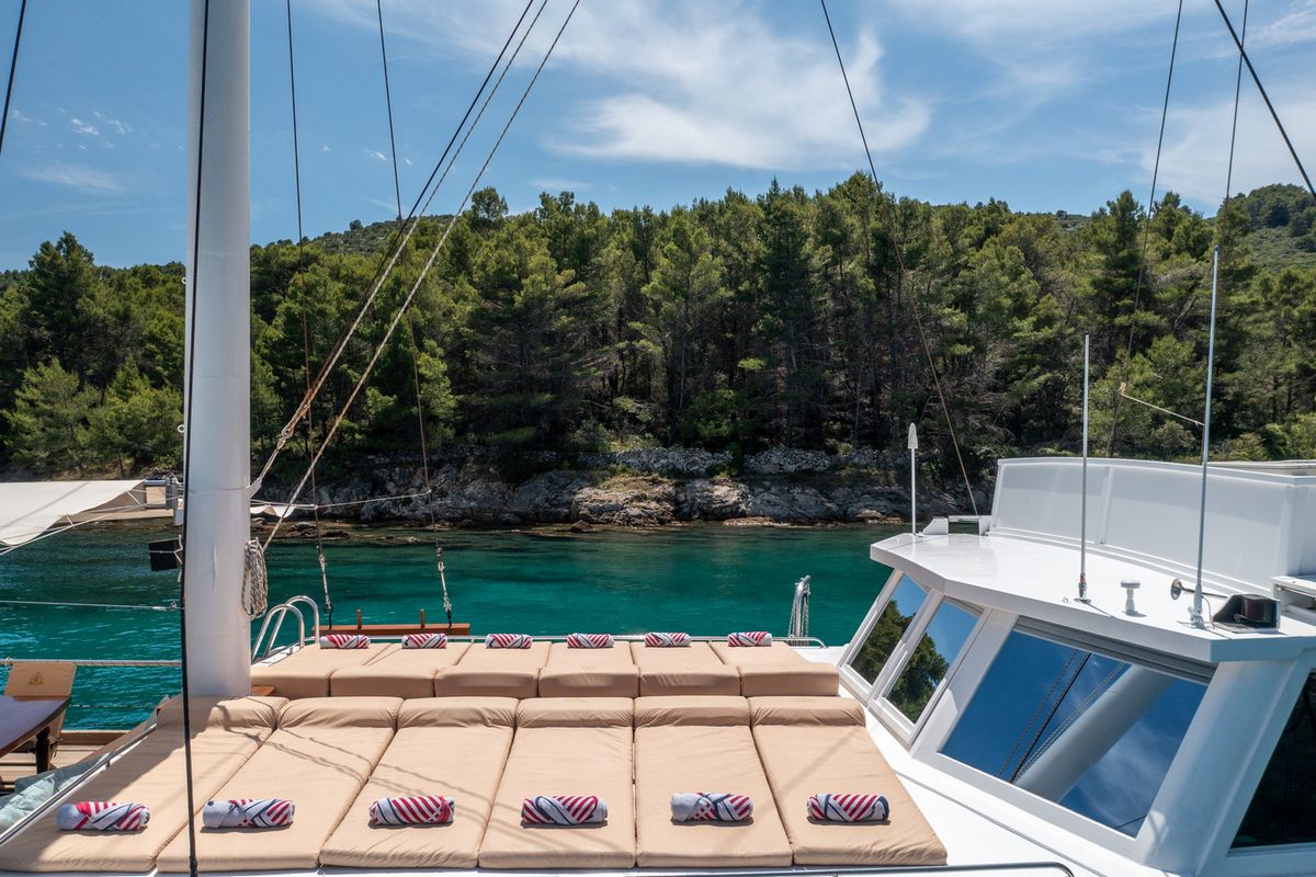 Deck of Gideon, a Unknown Gideon yacht at Grad Kaštela, Croatia