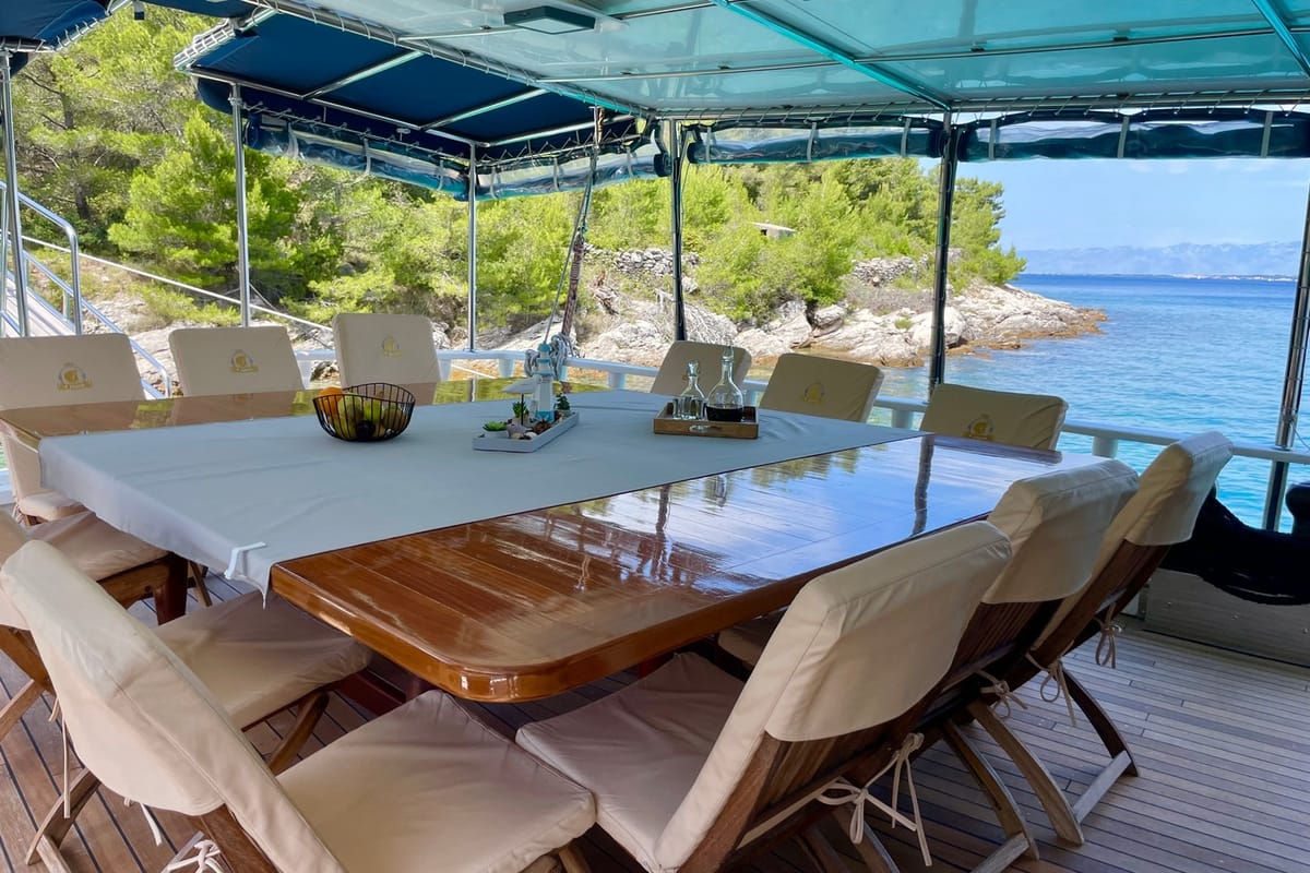 Deck of Gideon, a Unknown Gideon yacht at Grad Kaštela, Croatia