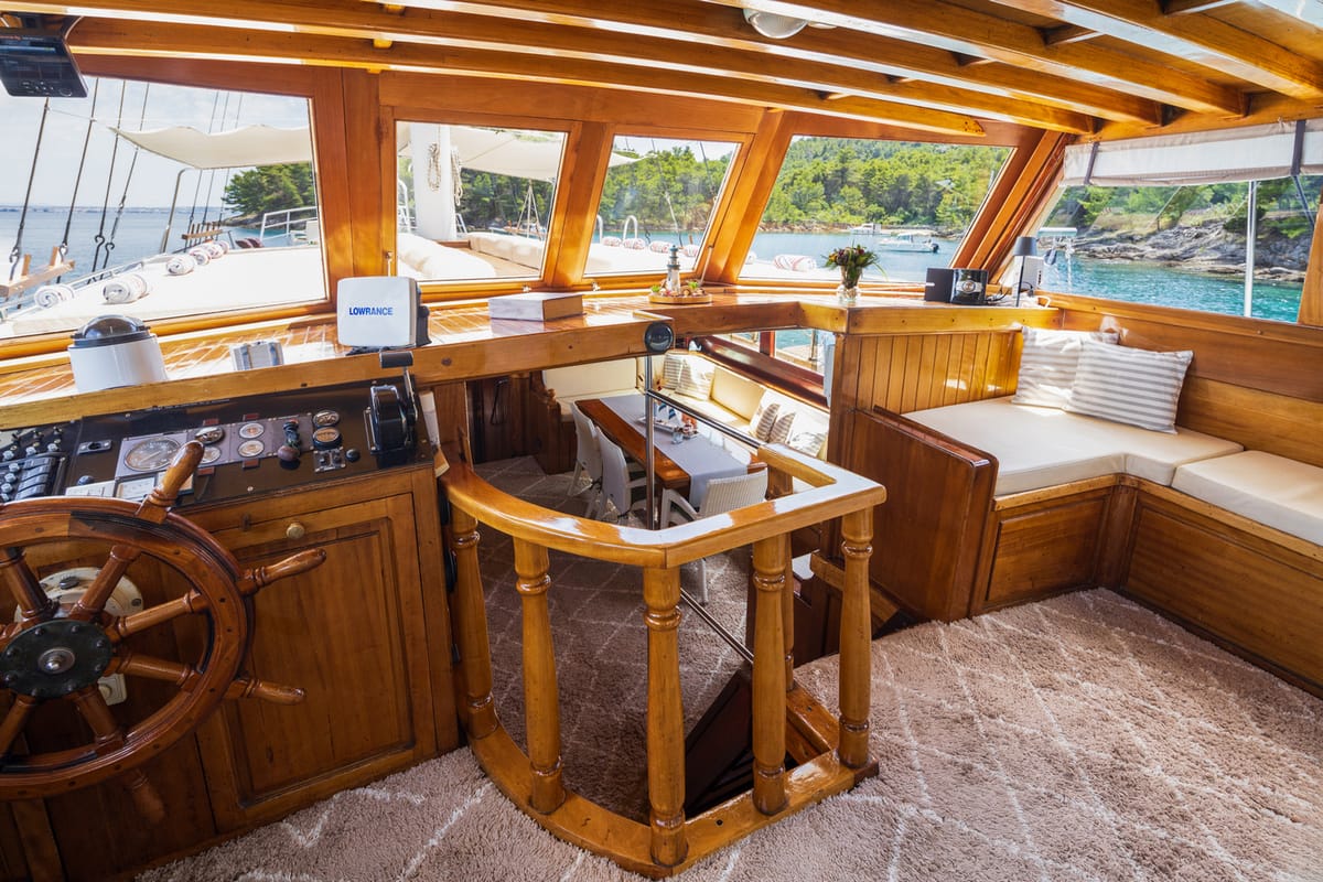 Cockpit of Gideon, a Unknown Gideon yacht at Grad Kaštela, Croatia