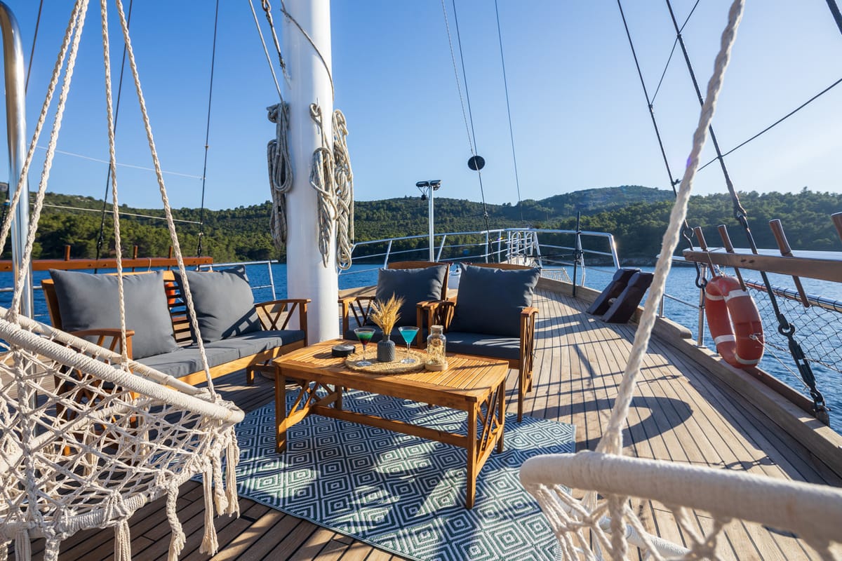 Deck of Gideon, a Unknown Gideon yacht at Grad Kaštela, Croatia