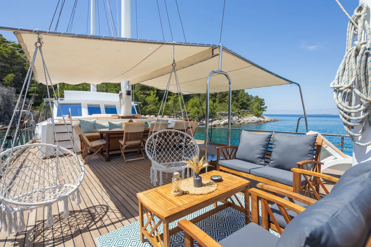 Deck of Gideon, a Unknown Gideon yacht at Grad Kaštela, Croatia