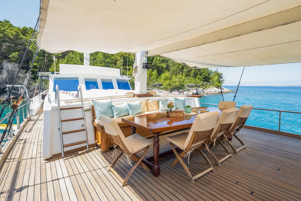 Deck of Gideon, a Unknown Gideon yacht at Grad Kaštela, Croatia