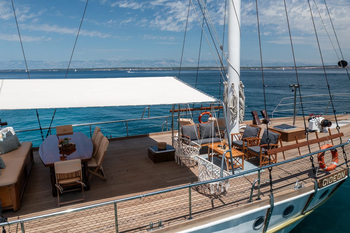 Deck of Gideon, a Unknown Gideon yacht at Grad Kaštela, Croatia