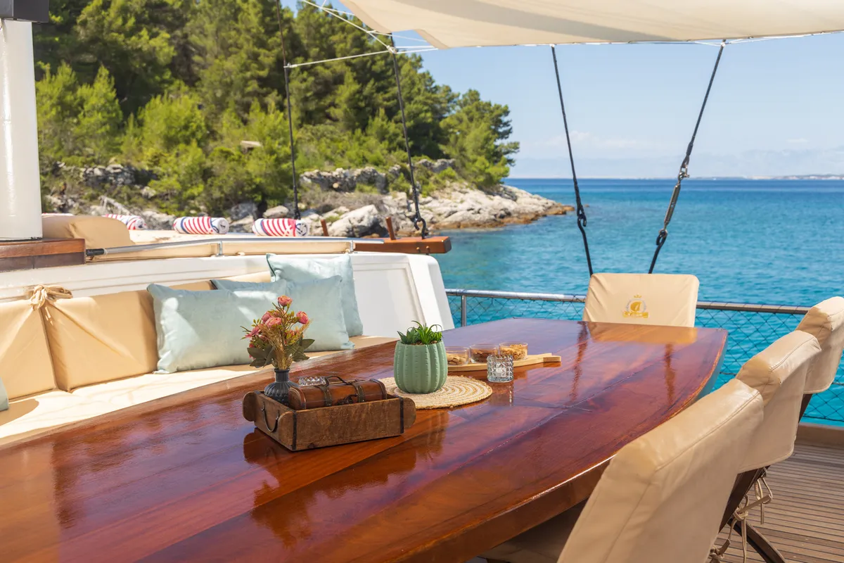 Deck of Gideon, a Unknown Gideon yacht at Grad Kaštela, Croatia