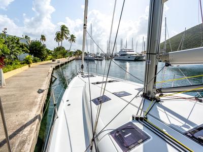 Deck of Cosette II, a Jeanneau Sun Odyssey 490 sailboat at Road Town, British Virgin Islands