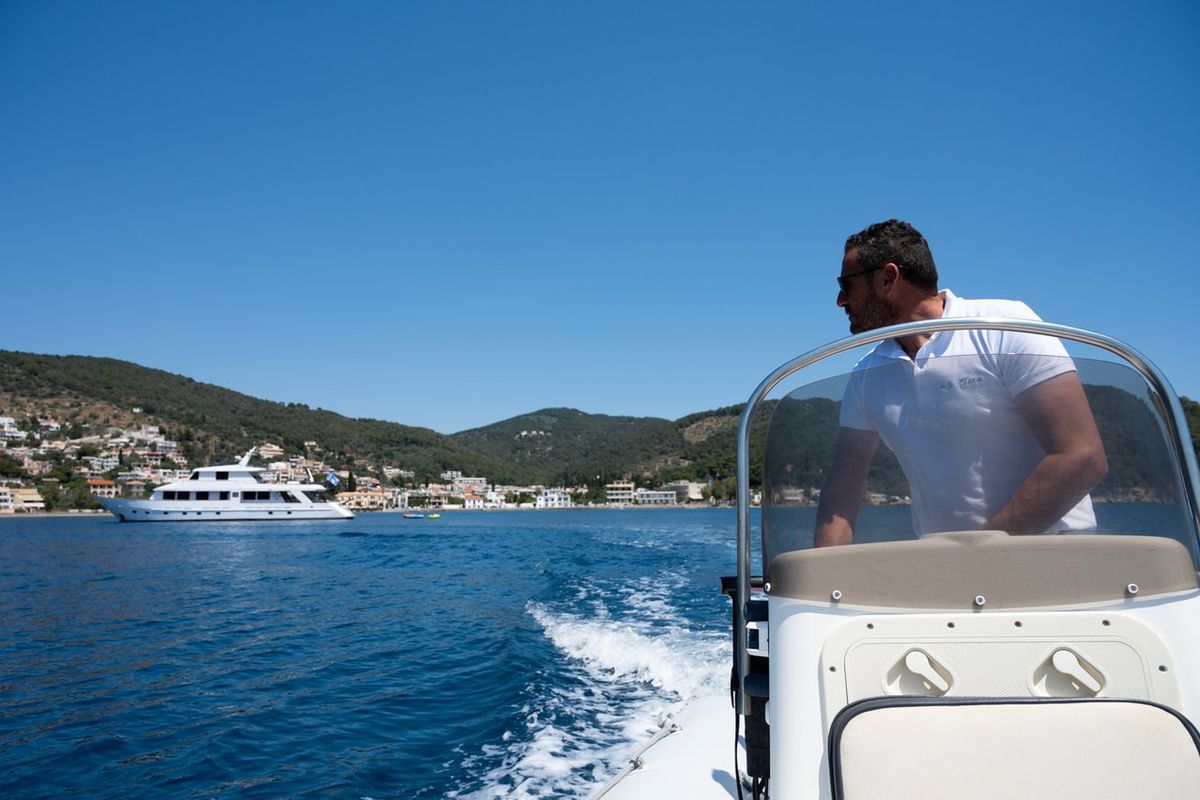 Elena, a Perama Shipyard M/Y Elena yacht at Athens, Flisvos Delta marina, Greece
