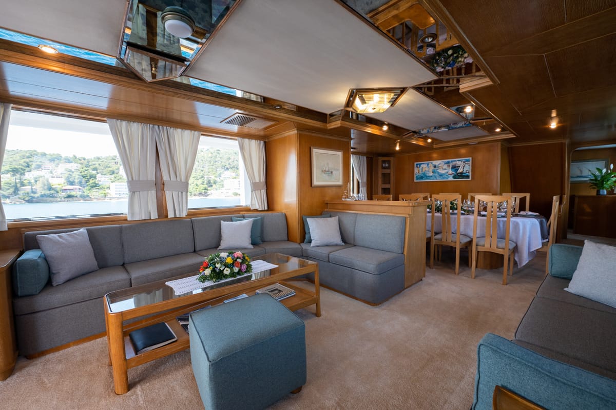 Elena, a Perama Shipyard M/Y Elena yacht at Athens, Flisvos Delta marina, Greece