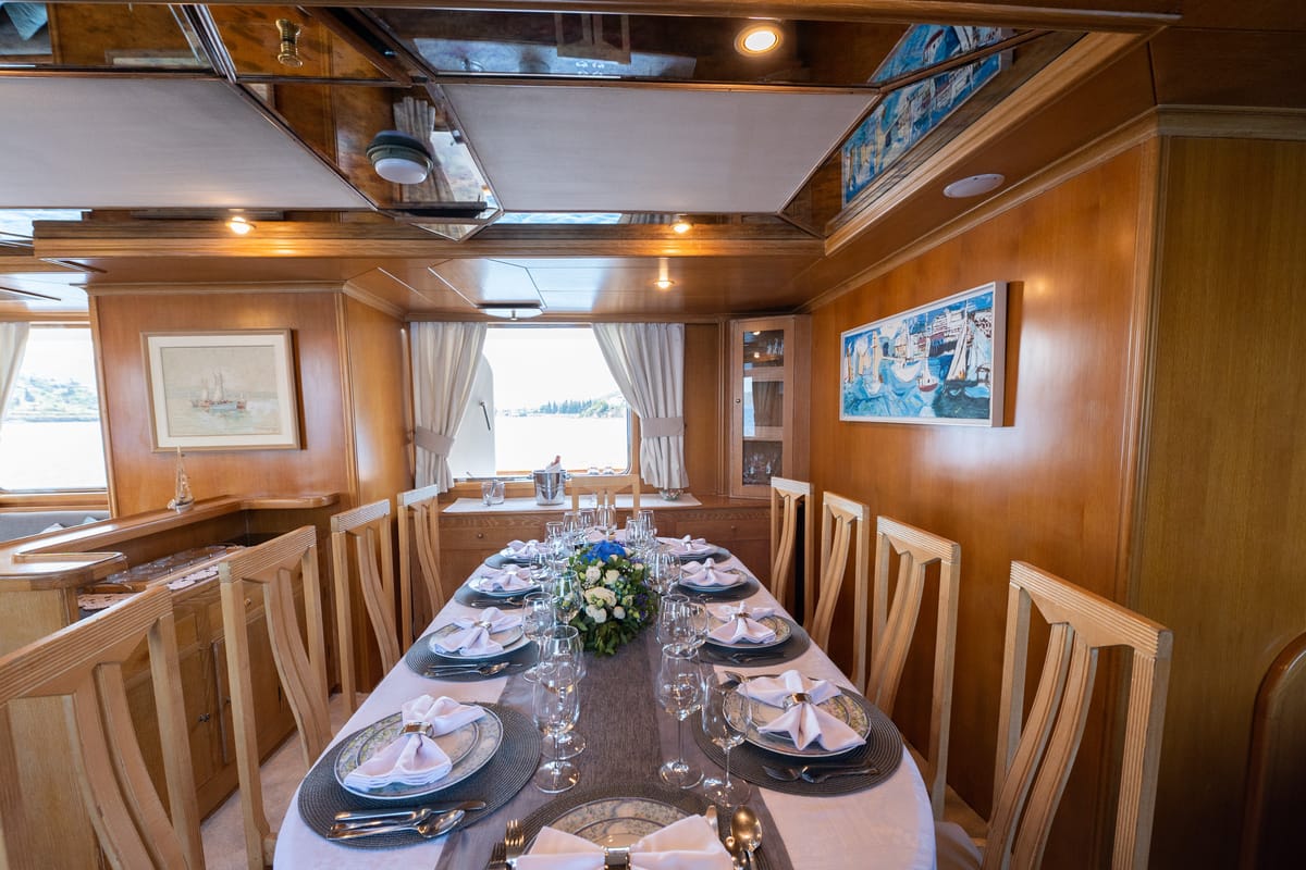 Elena, a Perama Shipyard M/Y Elena yacht at Athens, Flisvos Delta marina, Greece