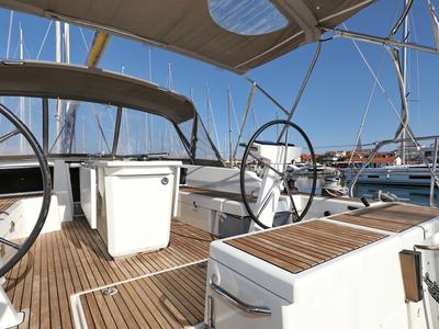 Cockpit of Saturn, a Beneteau Oceanis 46.1 sailboat at Grad Vodice, Croatia