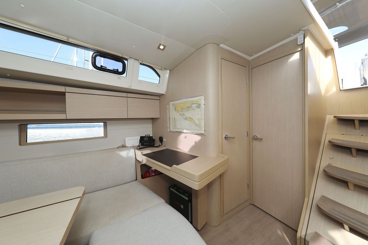 Salon of Saturn, a Beneteau Oceanis 46.1 sailboat at Grad Vodice, Croatia