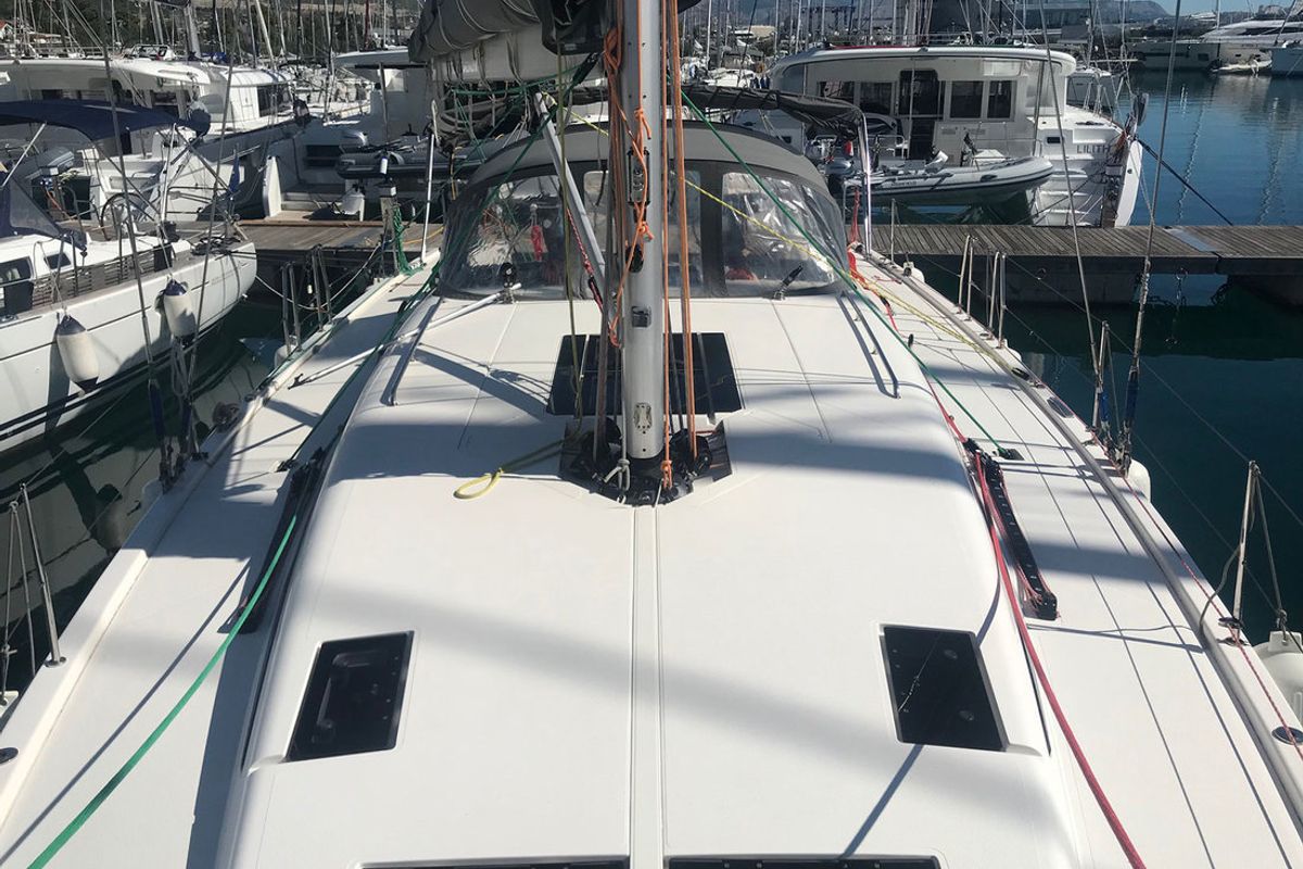 Deck of More Amore, a More Boats More 55 sailboat at Grad Kaštela, Croatia