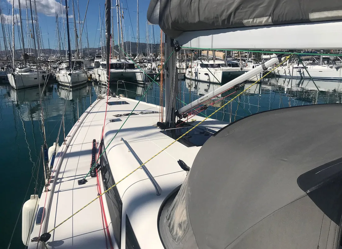 Deck of More Amore, a More Boats More 55 sailboat at Grad Kaštela, Croatia