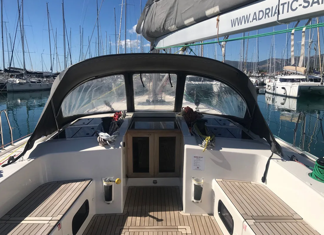 Deck of More Amore, a More Boats More 55 sailboat at Grad Kaštela, Croatia
