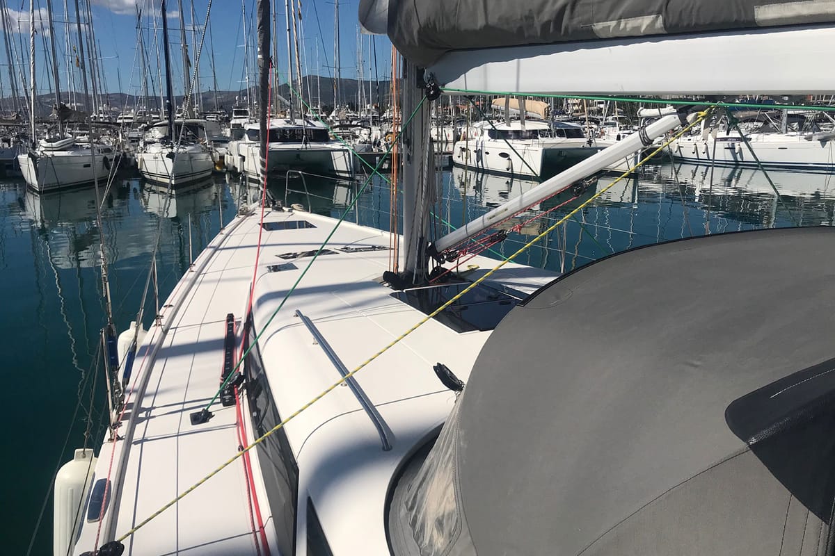 Deck of More Amore, a More Boats More 55 sailboat at Grad Kaštela, Croatia