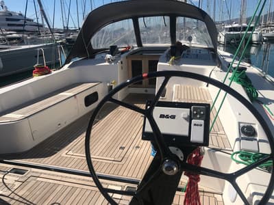 Cockpit of More Amore, a More Boats More 55 sailboat at Grad Kaštela, Croatia