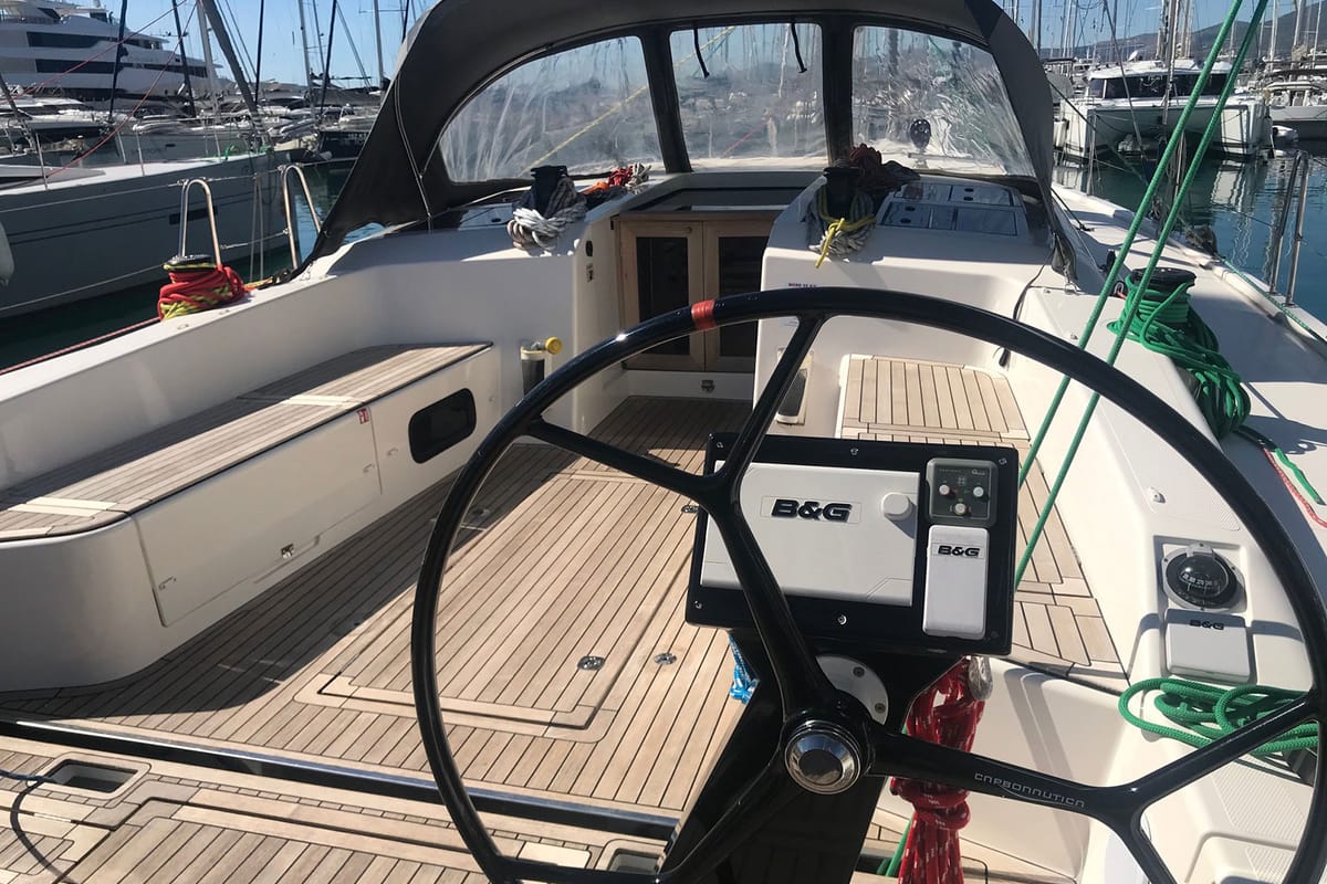 Cockpit of More Amore, a More Boats More 55 sailboat at Grad Kaštela, Croatia
