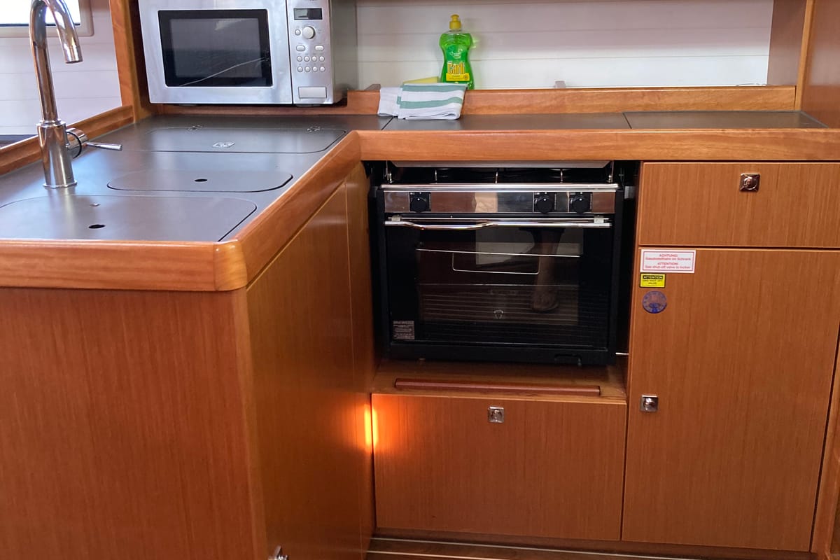 Galley of Hanni, a Bavaria Cruiser 37 sailboat at Grad Šibenik, Croatia