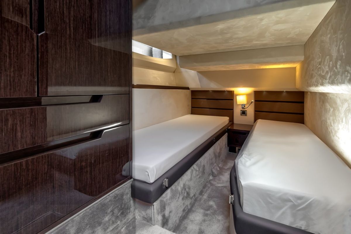 Cabin on Amber Blue, a Galeon 420 Fly yacht at Općina Sukošan, Croatia