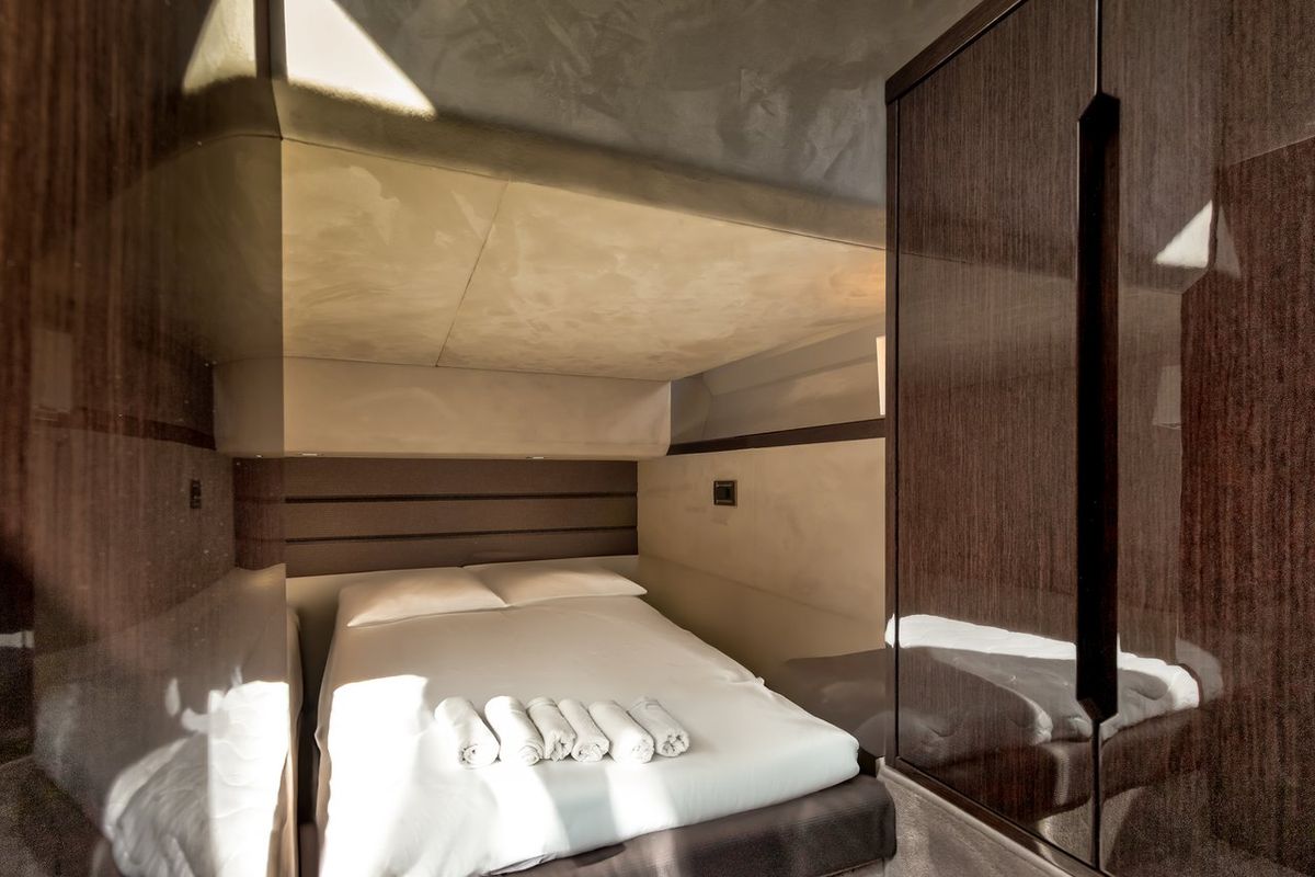 Cabin on Amber Blue, a Galeon 420 Fly yacht at Općina Sukošan, Croatia