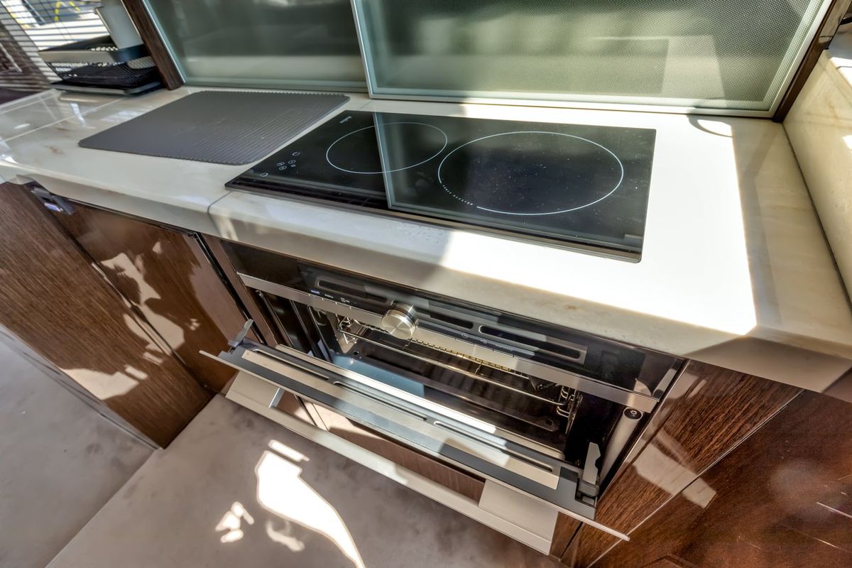Galley of Amber Blue, a Galeon 420 Fly yacht at Općina Sukošan, Croatia