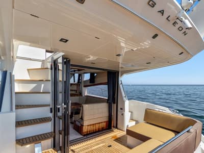 Deck of Amber Blue, a Galeon 420 Fly yacht at Općina Sukošan, Croatia