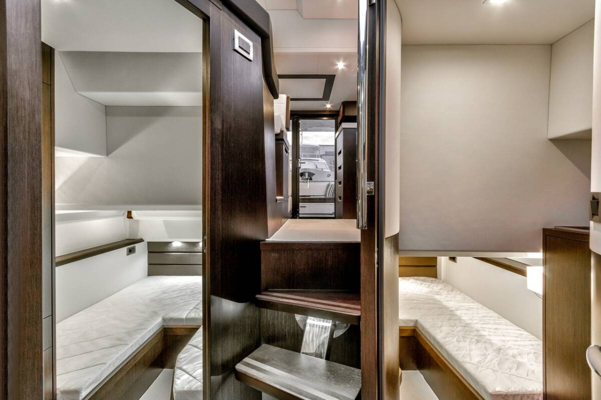 Cabin on Amber Blue, a Galeon 420 Fly yacht at Općina Sukošan, Croatia