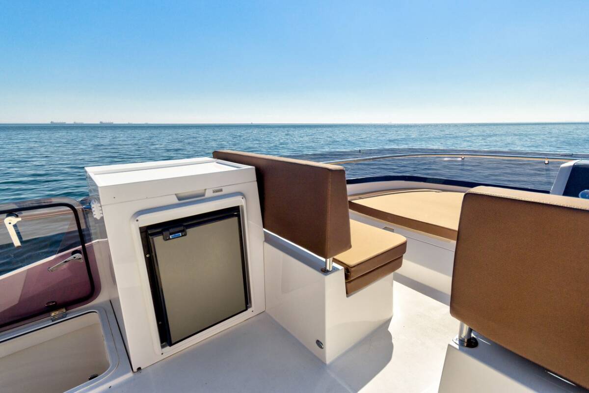 Deck of Amber Blue, a Galeon 420 Fly yacht at Općina Sukošan, Croatia