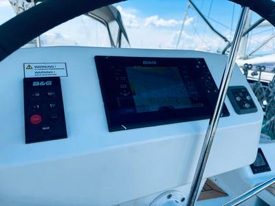 Cockpit of DELTA, a Hanse Yachts Hanse 458 sailboat at Novi Vinodolski, Croatia