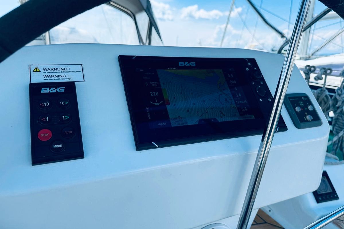 Cockpit of DELTA, a Hanse Yachts Hanse 458 sailboat at Novi Vinodolski, Croatia