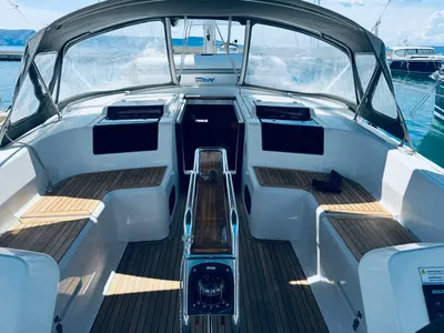 Deck of DELTA, a Hanse Yachts Hanse 458 sailboat at Novi Vinodolski, Croatia
