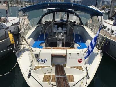 Cockpit of Stefi, a Jeanneau Sun Odyssey 42.2 sailboat at Kontokali, Greece