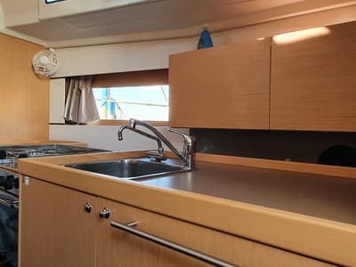 Galley of Follia, a Beneteau Oceanis 38 sailboat at Olbia, Italy