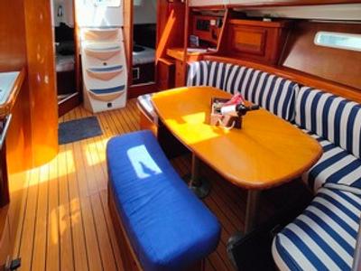 Salon of Crete, a Beneteau Oceanis 393 sailboat at Marina Delta Kallithea, Greece