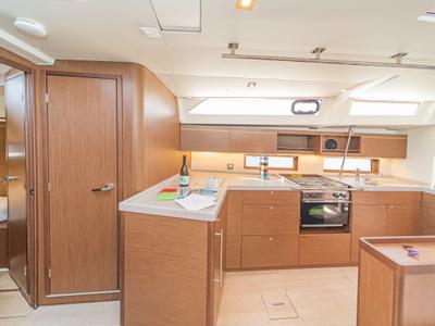 Galley of First Kiss, a Beneteau Oceanis 46.1 sailboat at Skradin, Croatia