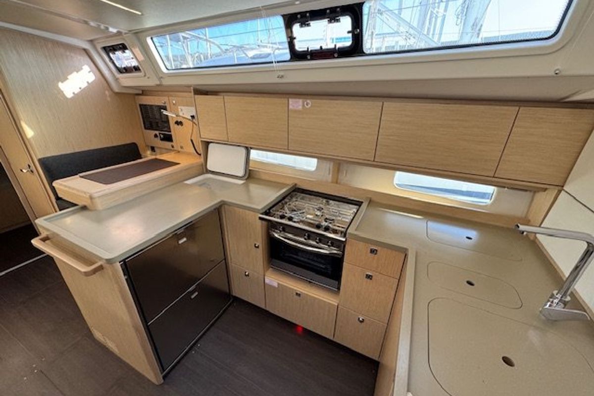 Galley of Princess Laura, a Bavaria C46 sailboat at Punat, Croatia