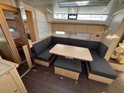 Salon of Princess Laura, a Bavaria C46 sailboat at Punat, Croatia