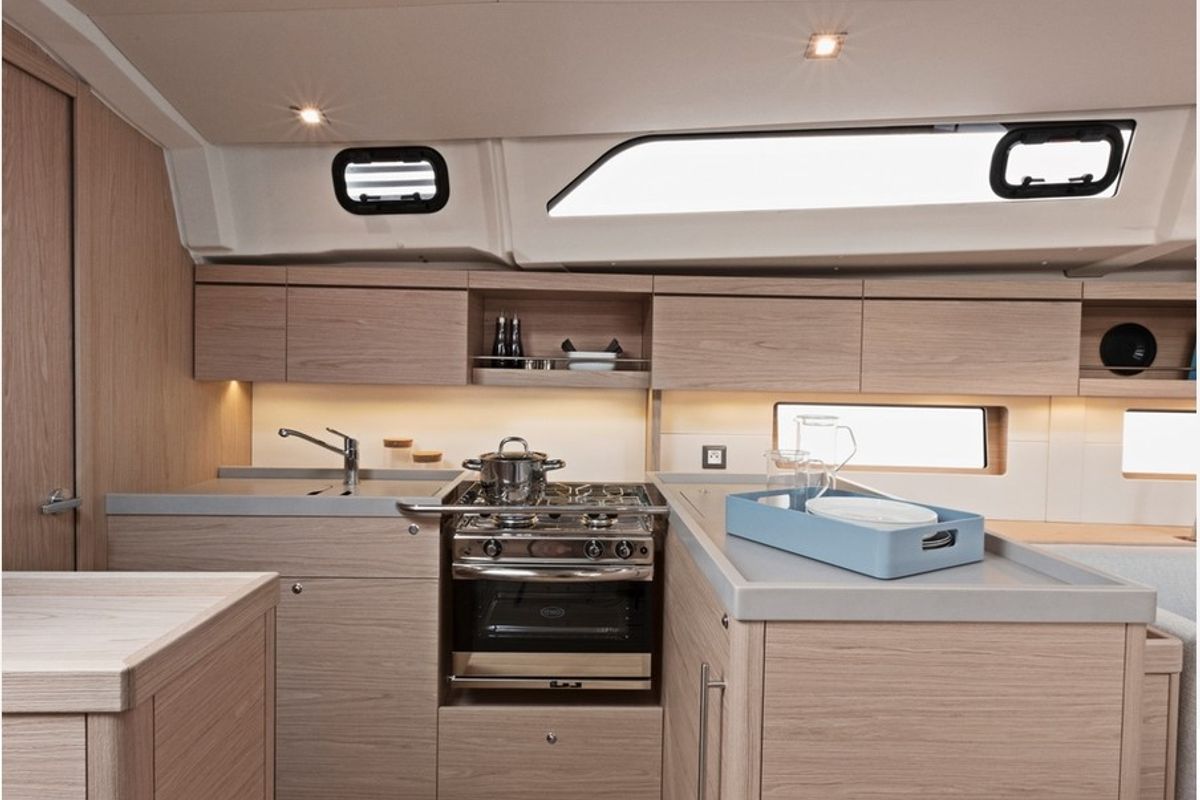 Galley of Aurora, a Beneteau Oceanis 46.1 sailboat at Vibo Valentia, Italy