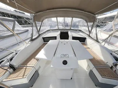 Deck of Ladybug, a Beneteau Oceanis 46.1 sailboat at Grad Trogir, Croatia