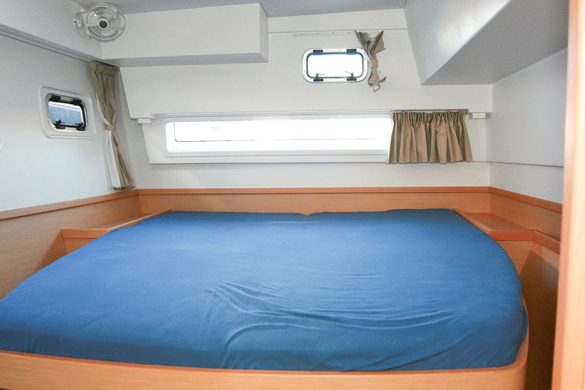 Cabin on Sunshine, a Lagoon 42 catamaran at Palma de Mallorca, Spain