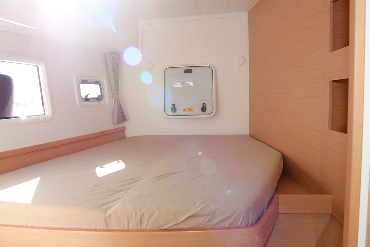 Cabin on Sunshine, a Lagoon 42 catamaran at Palma de Mallorca, Spain