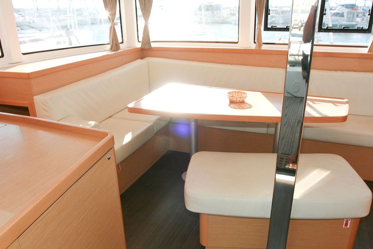 Salon of Sunshine, a Lagoon 42 catamaran at Palma de Mallorca, Spain