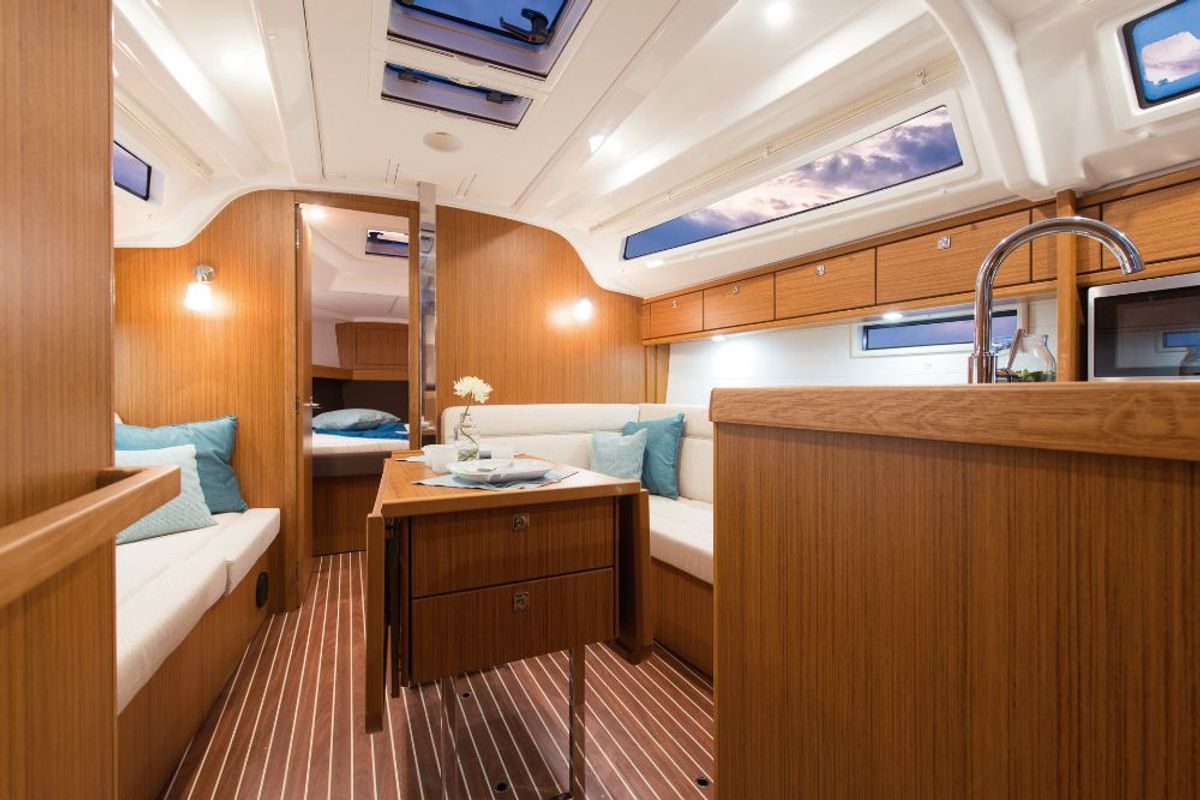 Salon of Primum, a Bavaria Cruiser 37 sailboat at Murter, Croatia