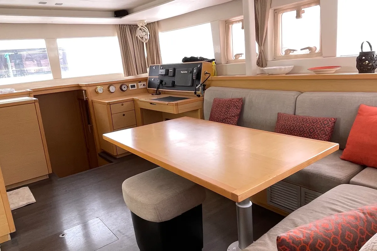 Loft, a Lagoon Lagoon 450 Fly catamaran at Fethiye, Turkey