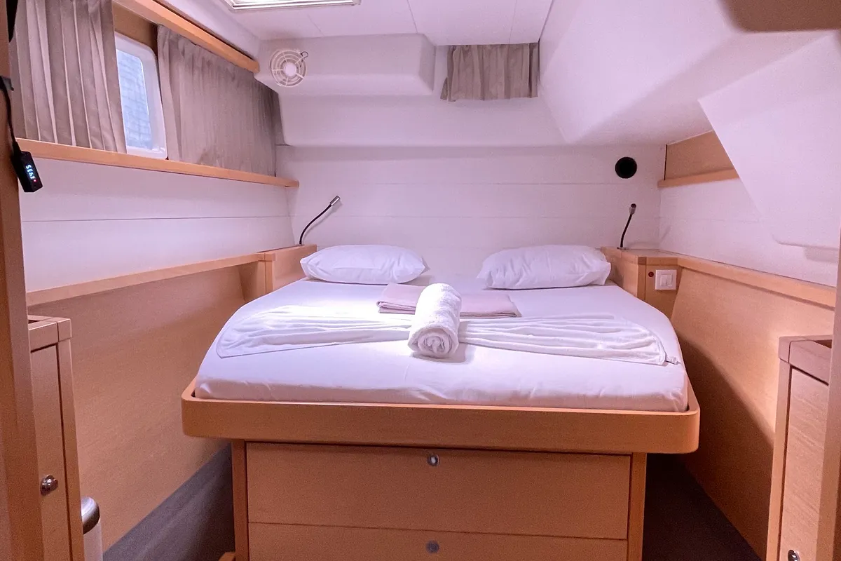 Loft, a Lagoon Lagoon 450 Fly catamaran at Fethiye, Turkey