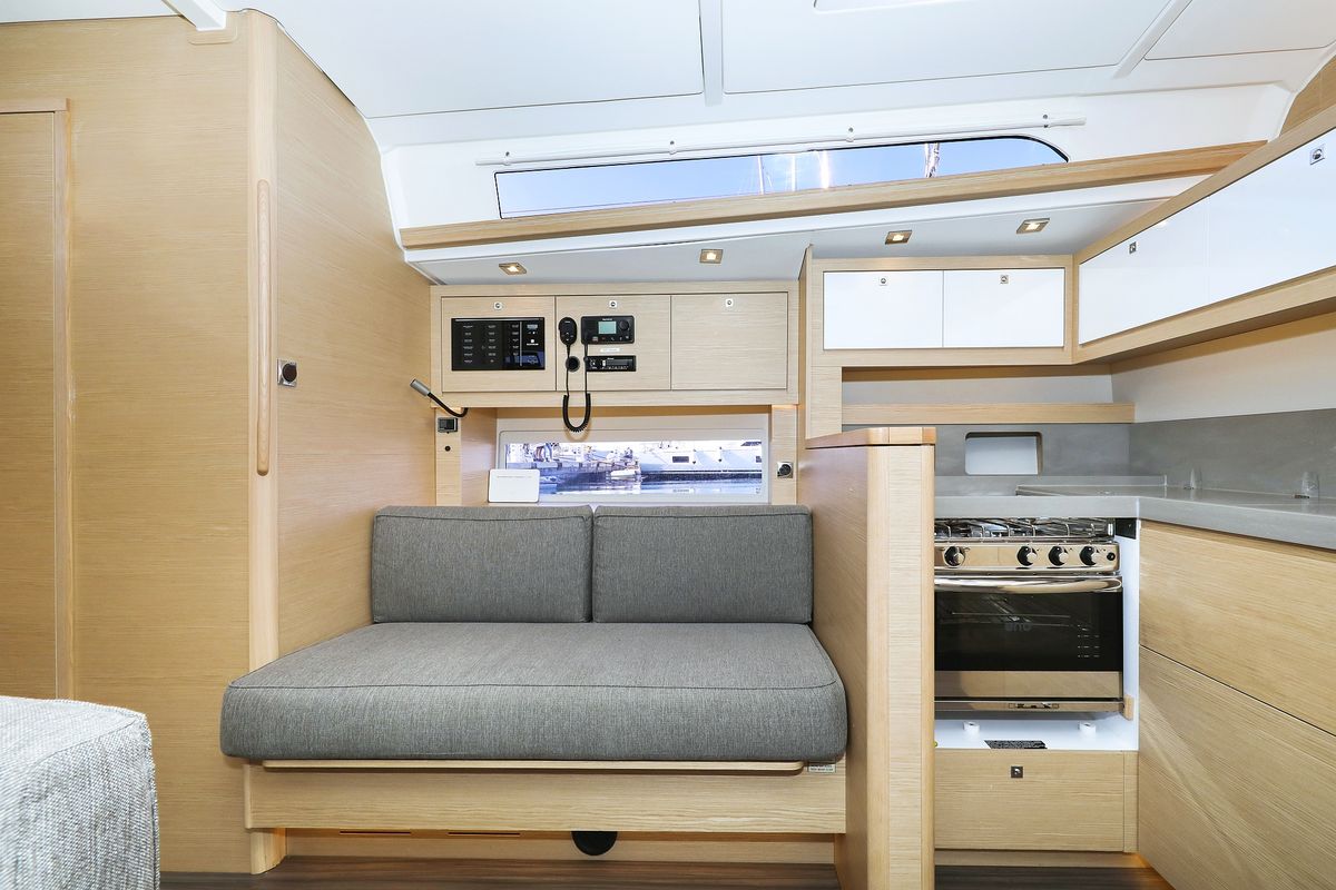 Salon of Amber, a Dufour 470 sailboat at Grad Trogir, Croatia
