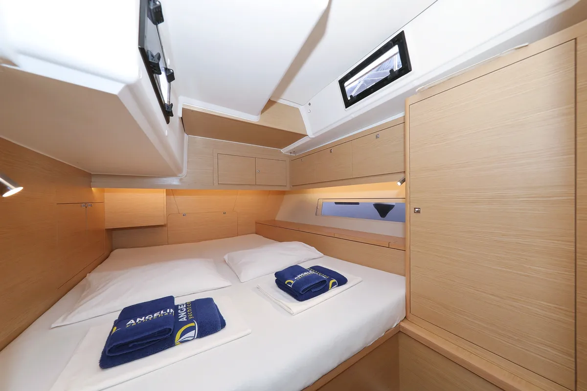 Cabin on Amber, a Dufour 470 sailboat at Grad Trogir, Croatia
